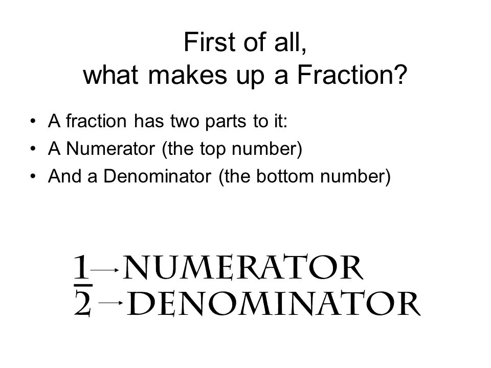 First of all, what makes up a Fraction