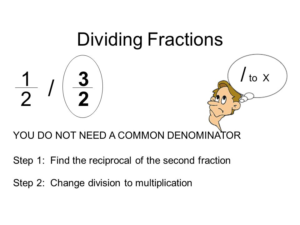 / 1 3 / to X 2 2 Dividing Fractions
