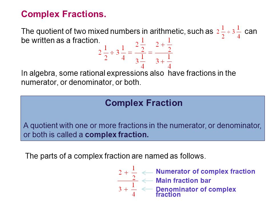 Complex Fractions. Complex Fraction
