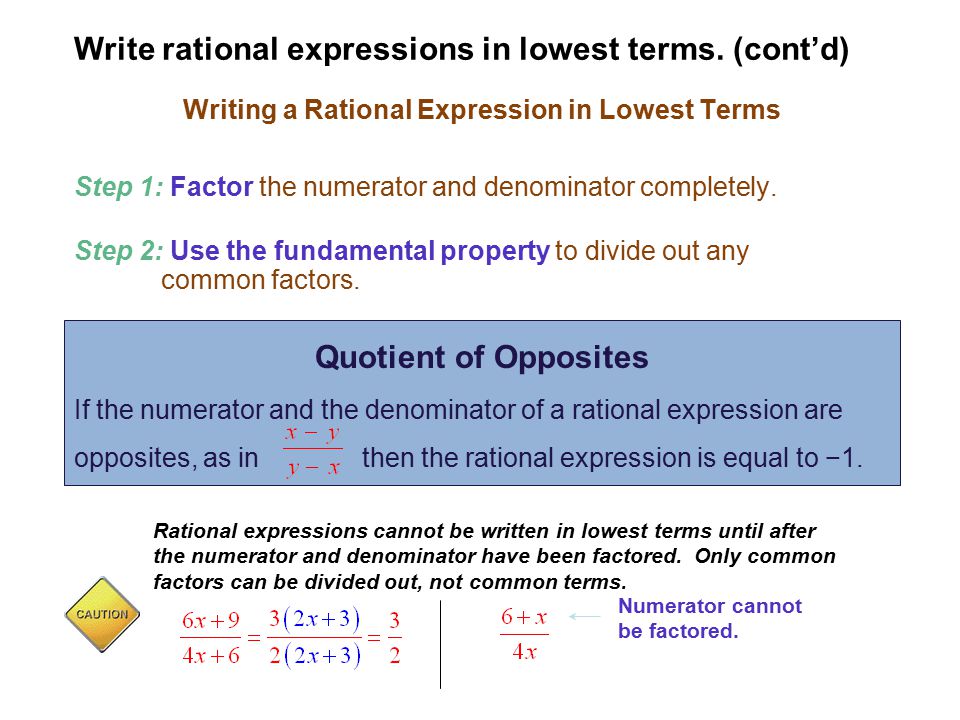 Writing a Rational Expression in Lowest Terms