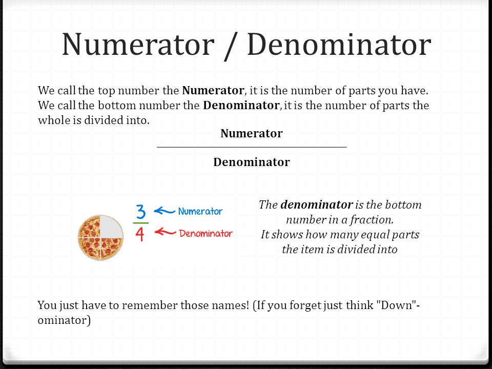Numerator / Denominator