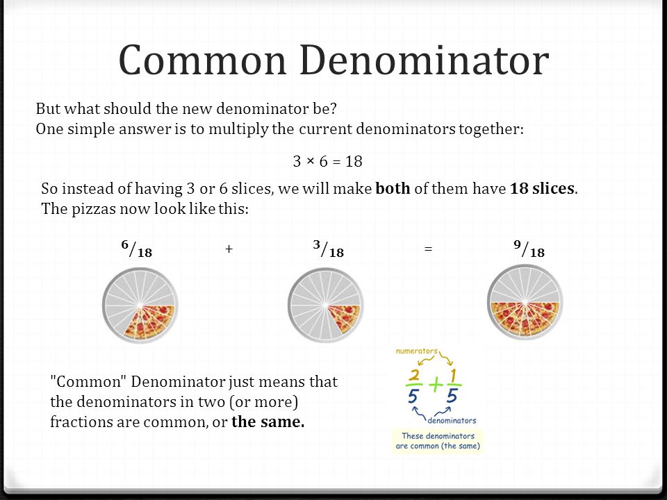 Common Denominator But what should the new denominator be