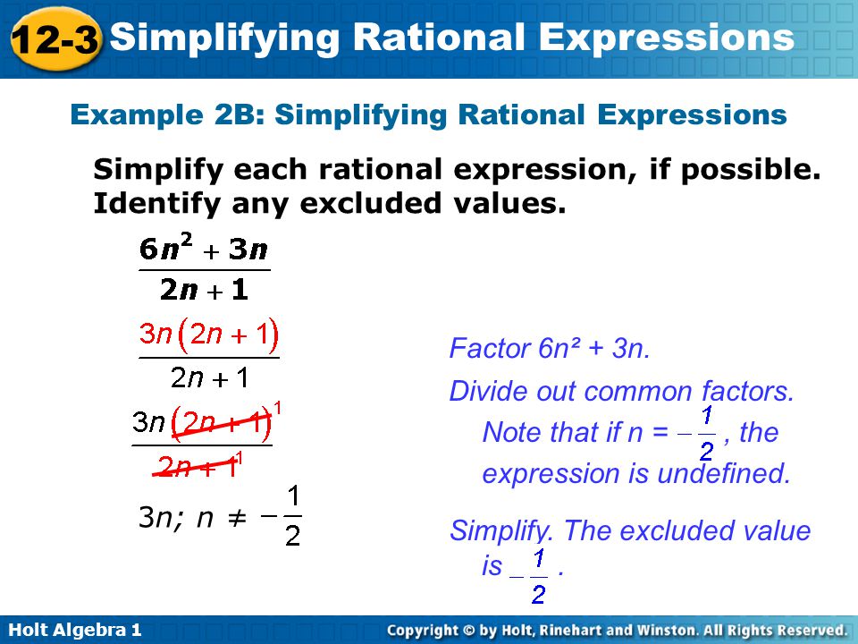 Example 2B: Simplifying Rational Expressions