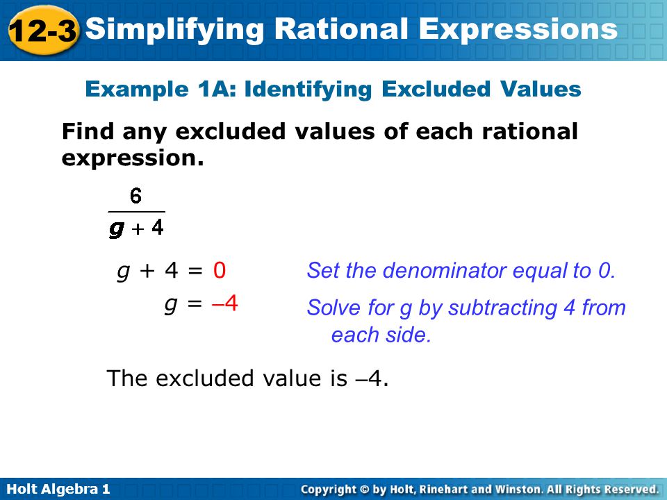 Example 1A: Identifying Excluded Values