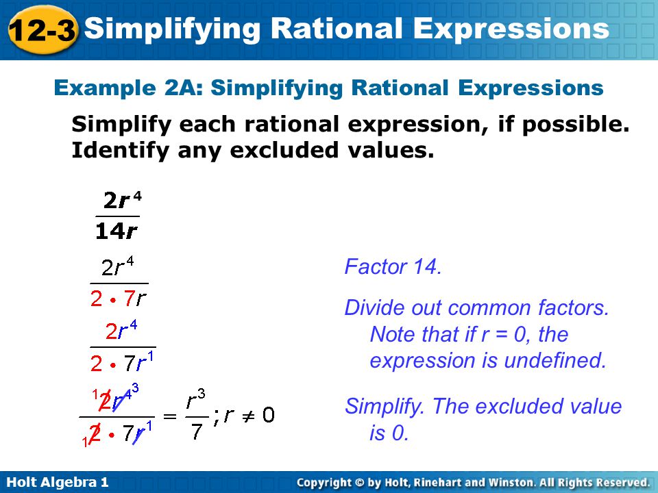 Example 2A: Simplifying Rational Expressions