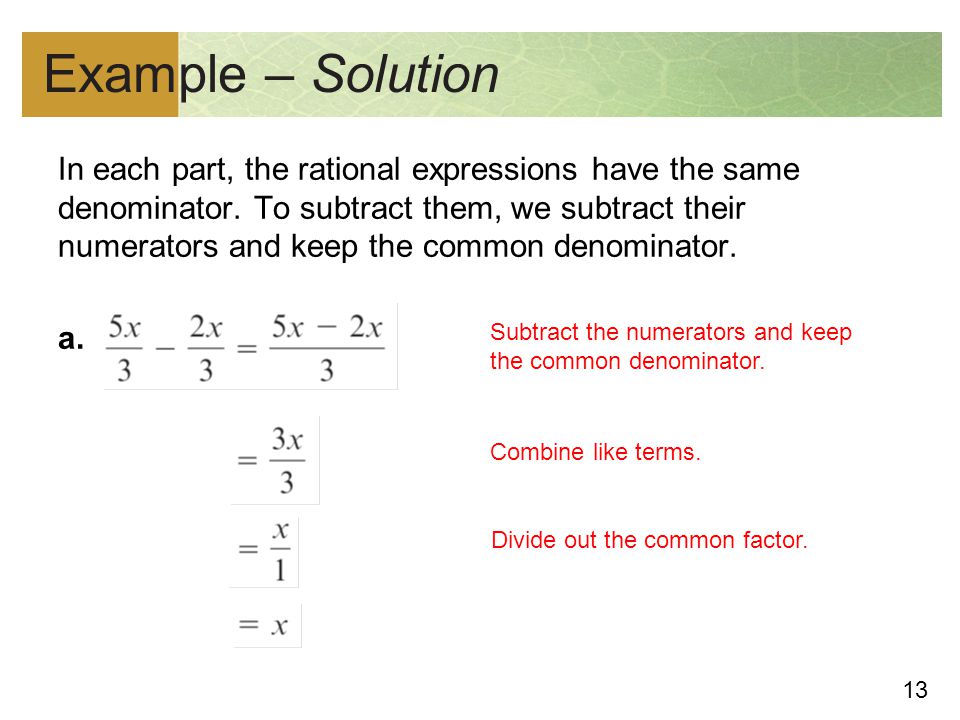 Example – Solution
