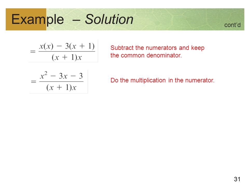 Example – Solution cont’d