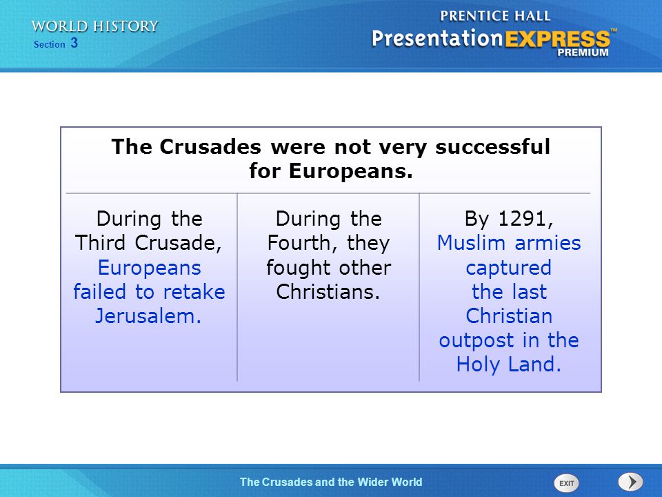 The Crusades were not very successful for Europeans.