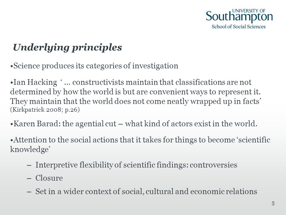 Underlying principles