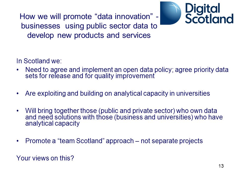 How we will promote data innovation - businesses using public sector data to develop new products and services