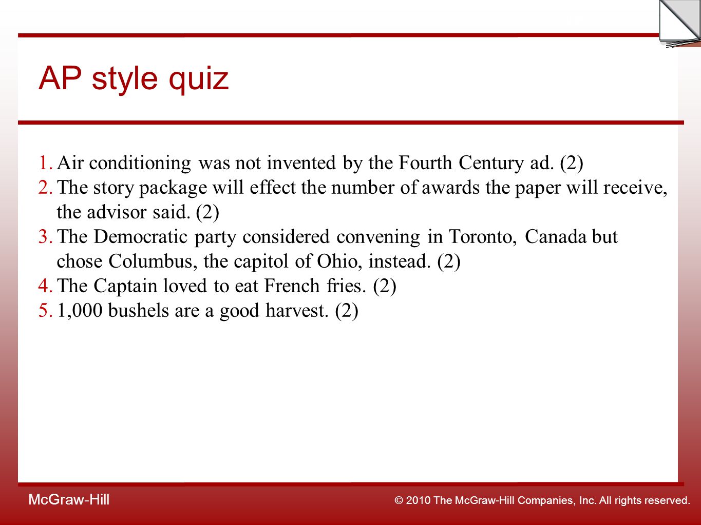 What is an AP style quiz?