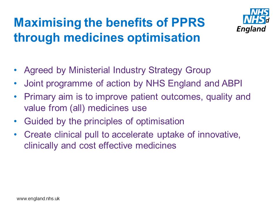 Maximising the benefits of PPRS through medicines optimisation
