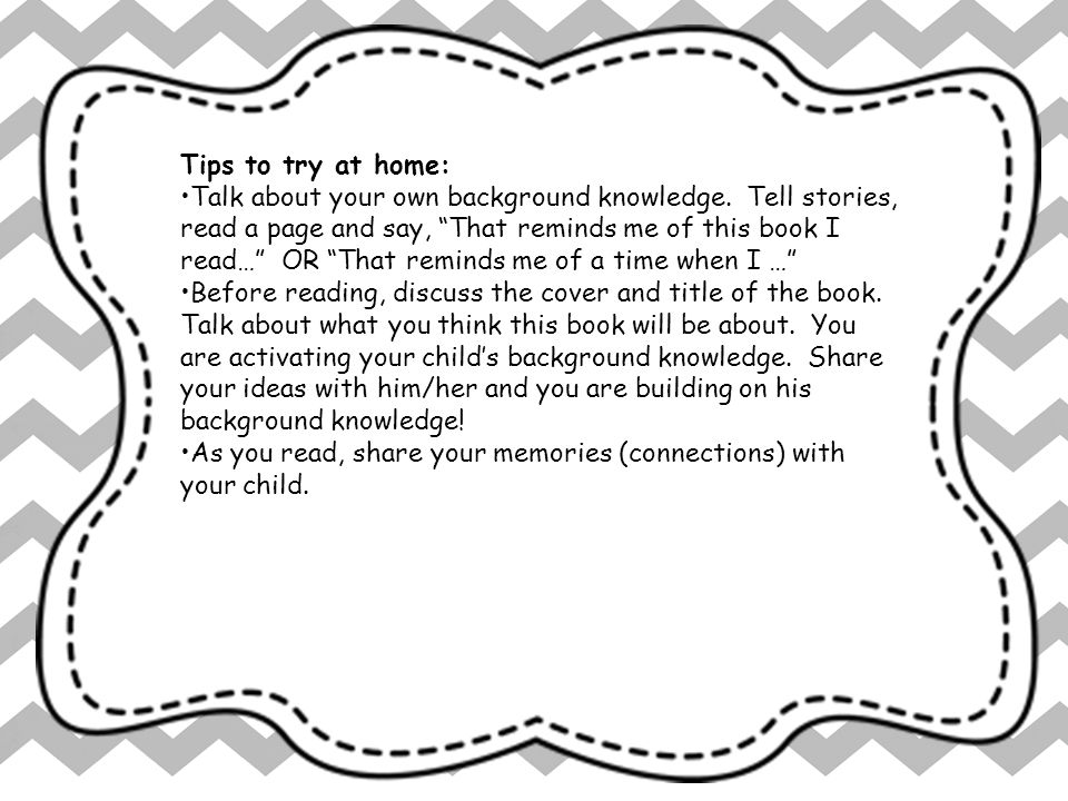Tips to try at home: