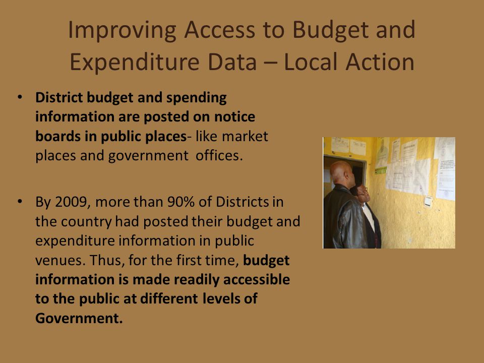 Improving Access to Budget and Expenditure Data – Local Action
