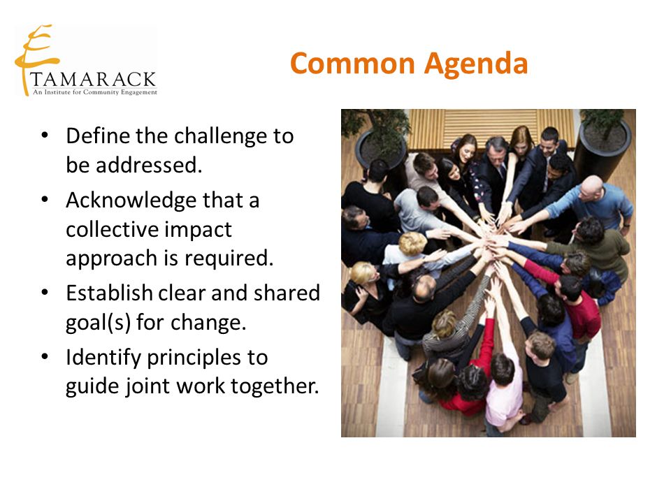 Common Agenda Define the challenge to be addressed.