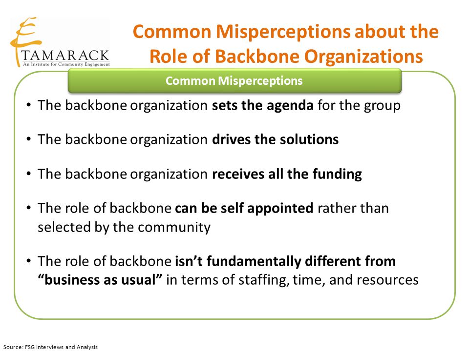 Common Misperceptions about the Role of Backbone Organizations