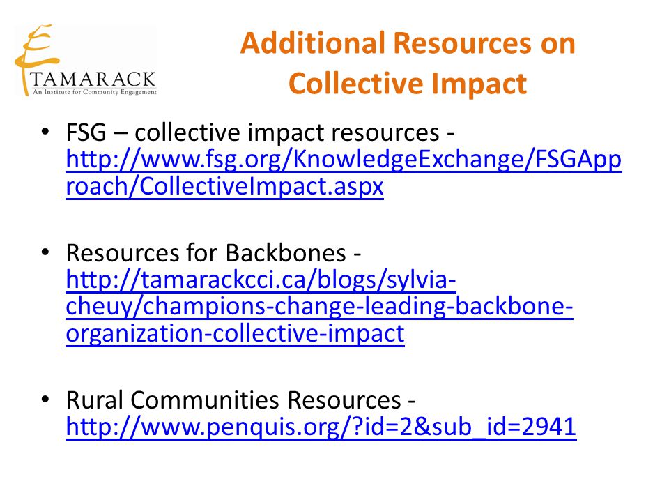 Additional Resources on Collective Impact