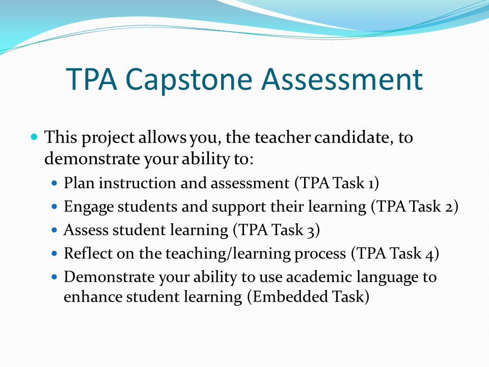 TPA Capstone Assessment