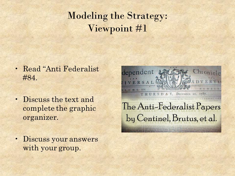 Modeling the Strategy: Viewpoint #1