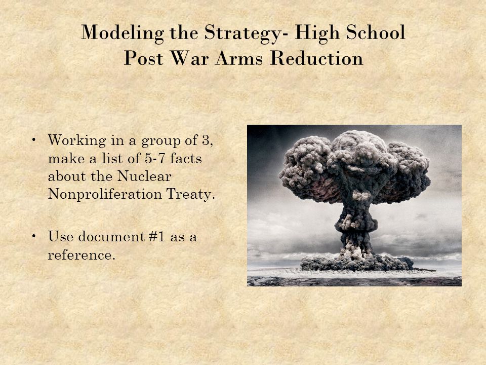Modeling the Strategy- High School Post War Arms Reduction