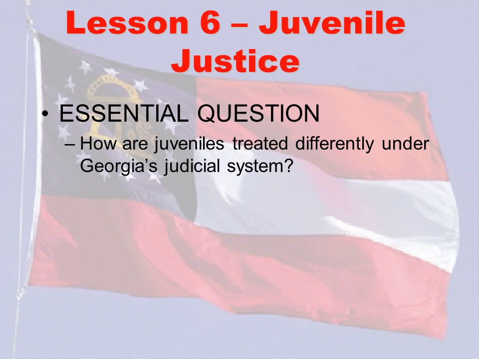Lesson 6 – Juvenile Justice