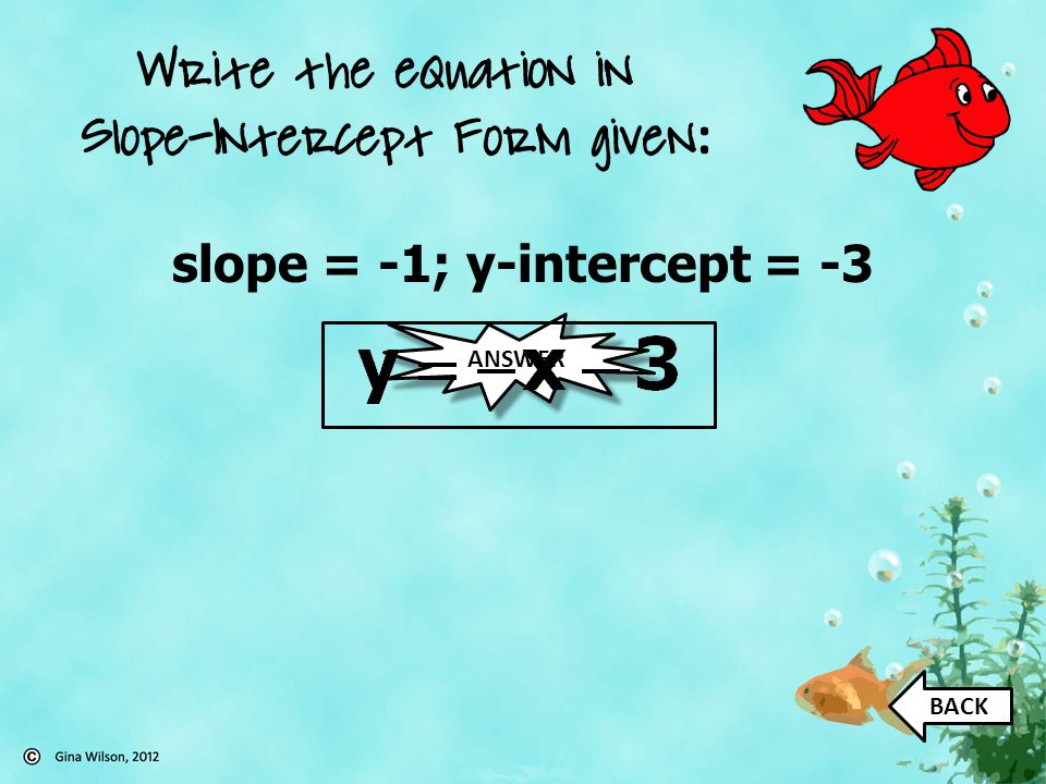 slope = -1; y-intercept = -3