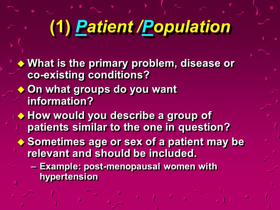 (1) Patient /Population