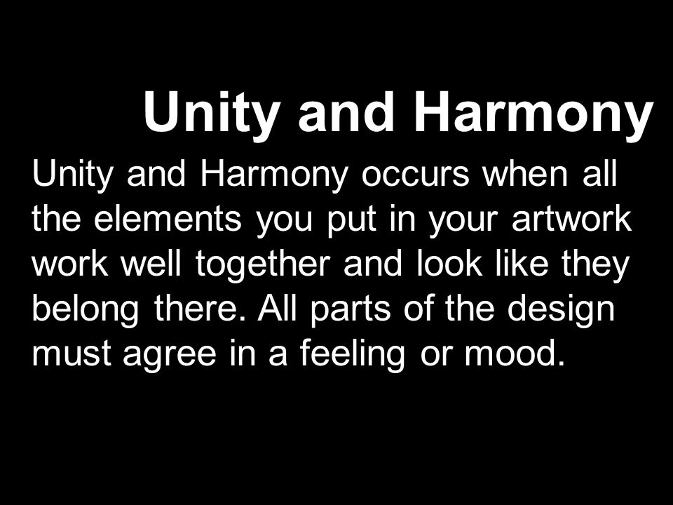 Unity and Harmony -