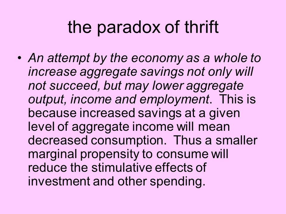 paradox of thrift meaning