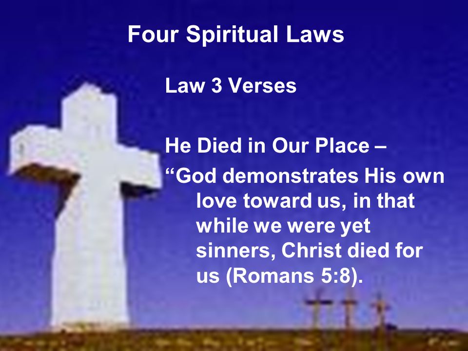 Four Spiritual Laws Law 3 Verses He Died in Our Place –