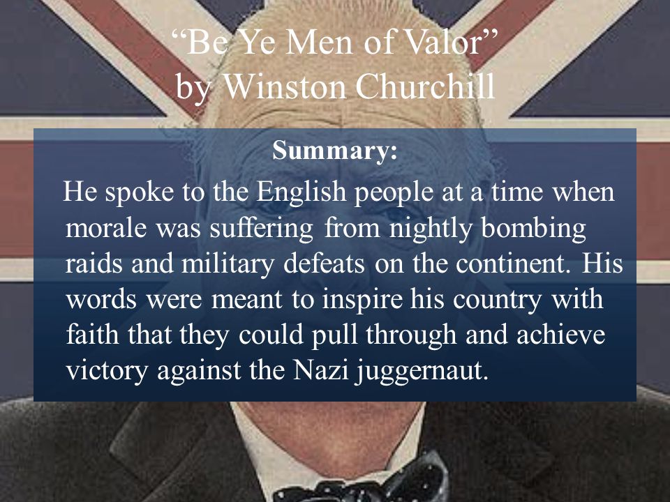 Be Ye Men of Valor by Winston Churchill