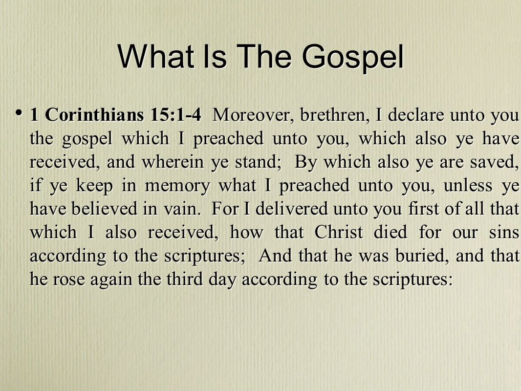 What Is The Gospel