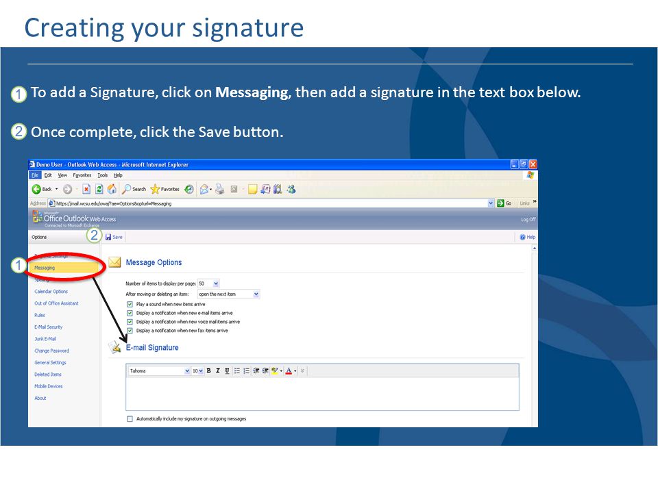Creating your signature