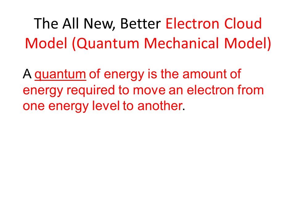 The All New, Better Electron Cloud Model (Quantum Mechanical Model)