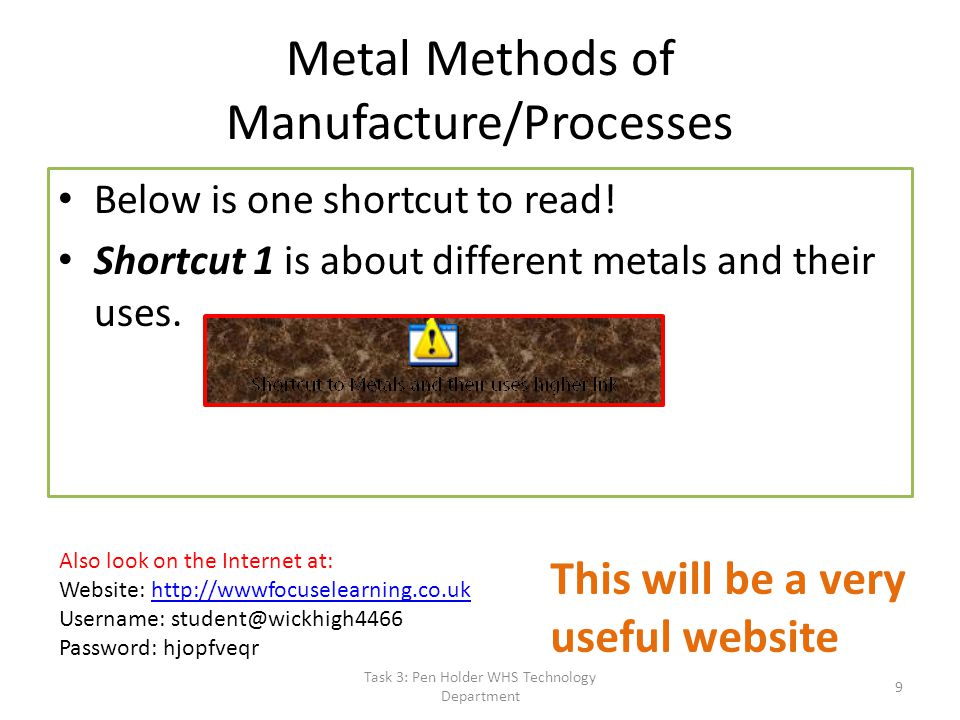 Metal Methods of Manufacture/Processes