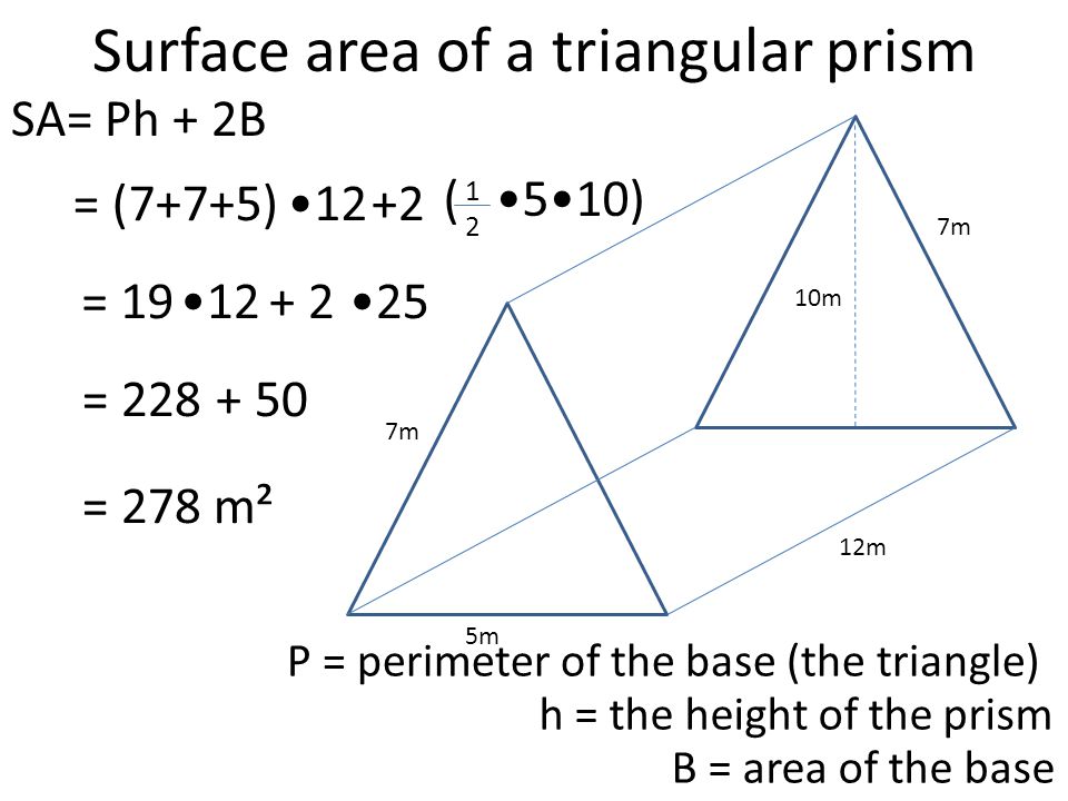 Surface area of a triangular prism