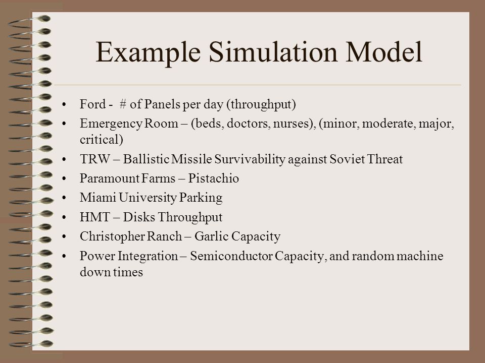 Example Simulation Models