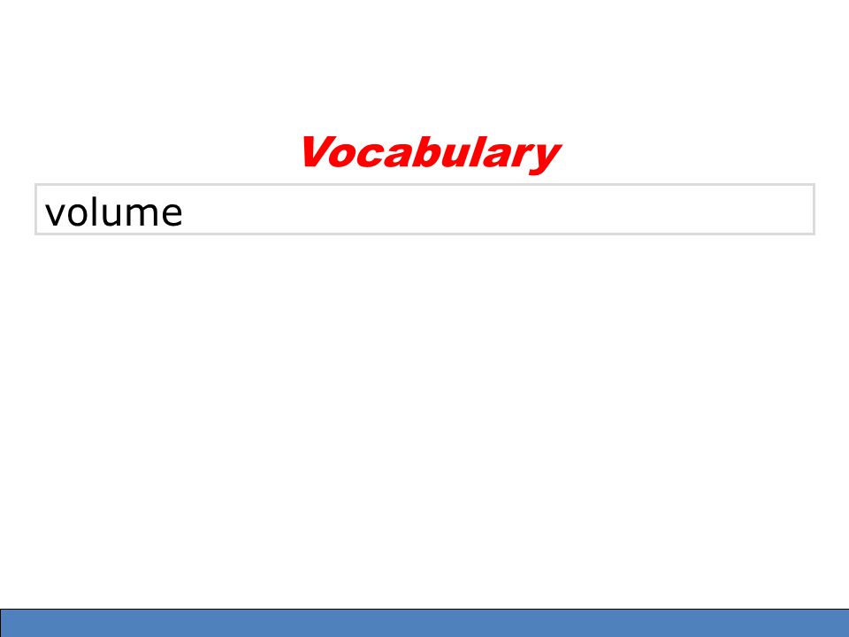 Vocabulary volume