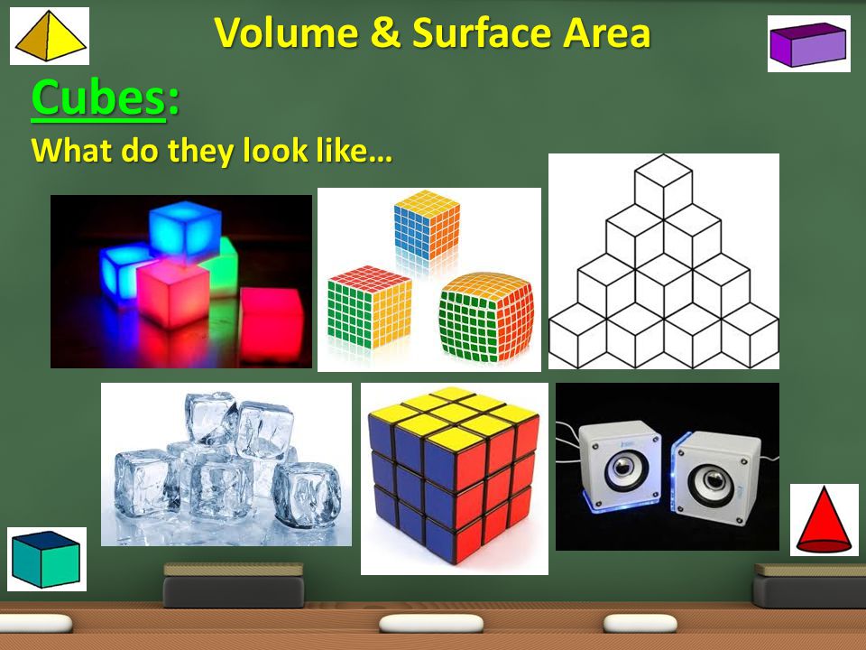 Volume & Surface Area Cubes: What do they look like…