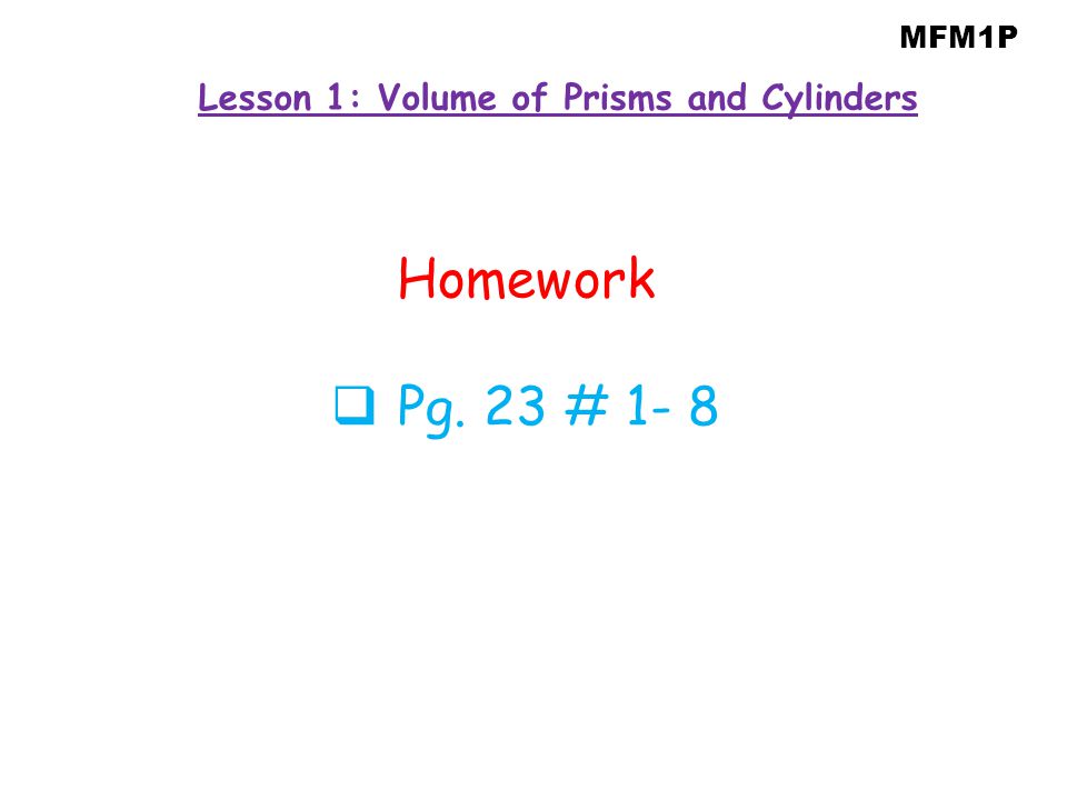Lesson 1: Volume of Prisms and Cylinders