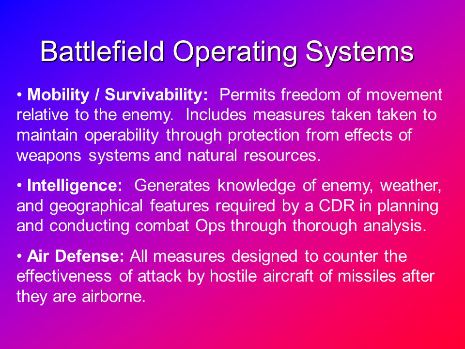 Battlefield Operating Systems