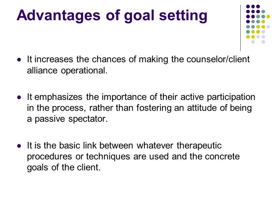 Advantages of goal setting