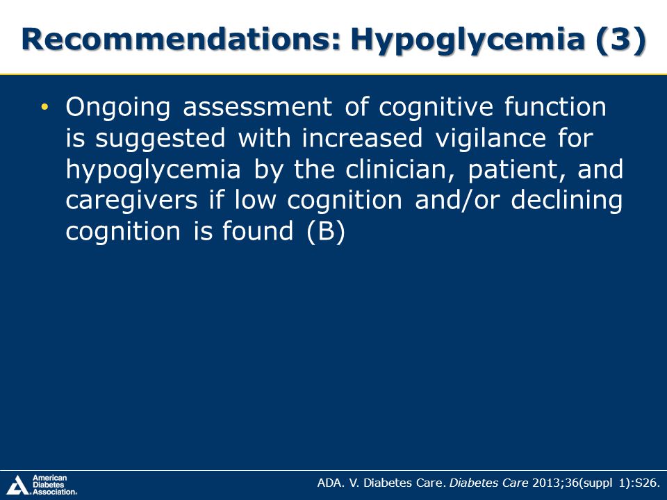 Recommendations: Hypoglycemia (3)