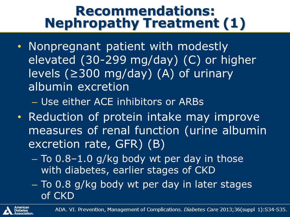 Recommendations: Nephropathy Treatment (1)