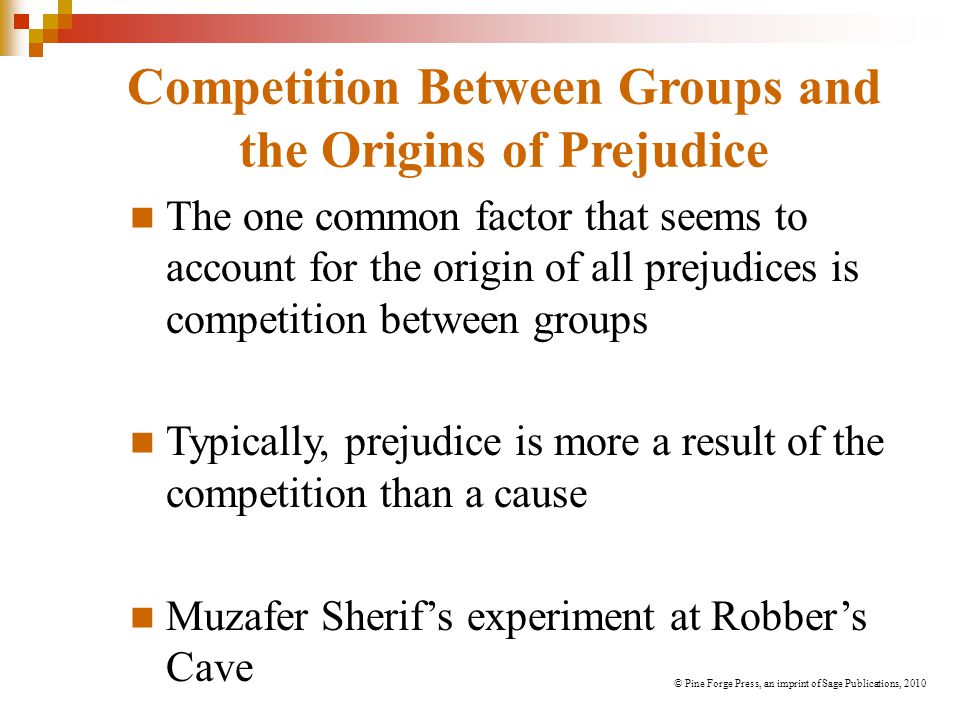 Competition Between Groups and the Origins of Prejudice