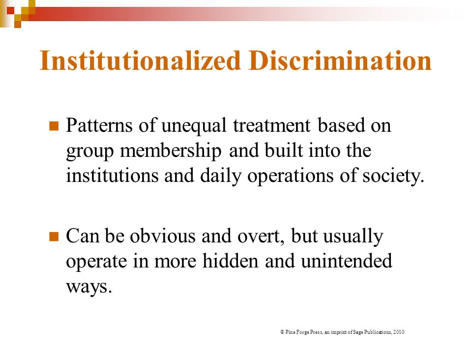 Institutionalized Discrimination