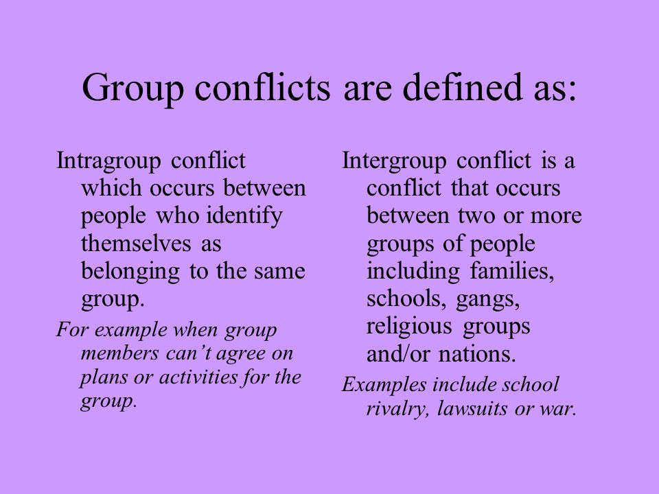 examples of conflict between people