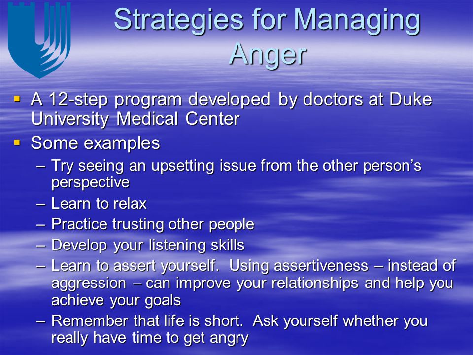 Strategies for Managing Anger