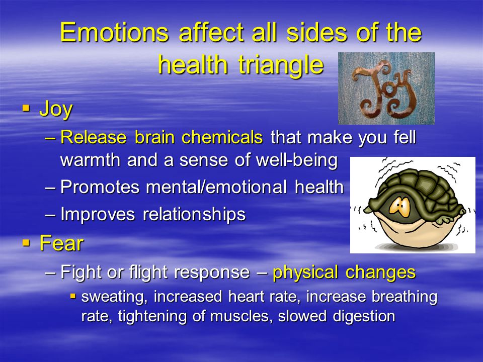 Emotions affect all sides of the health triangle