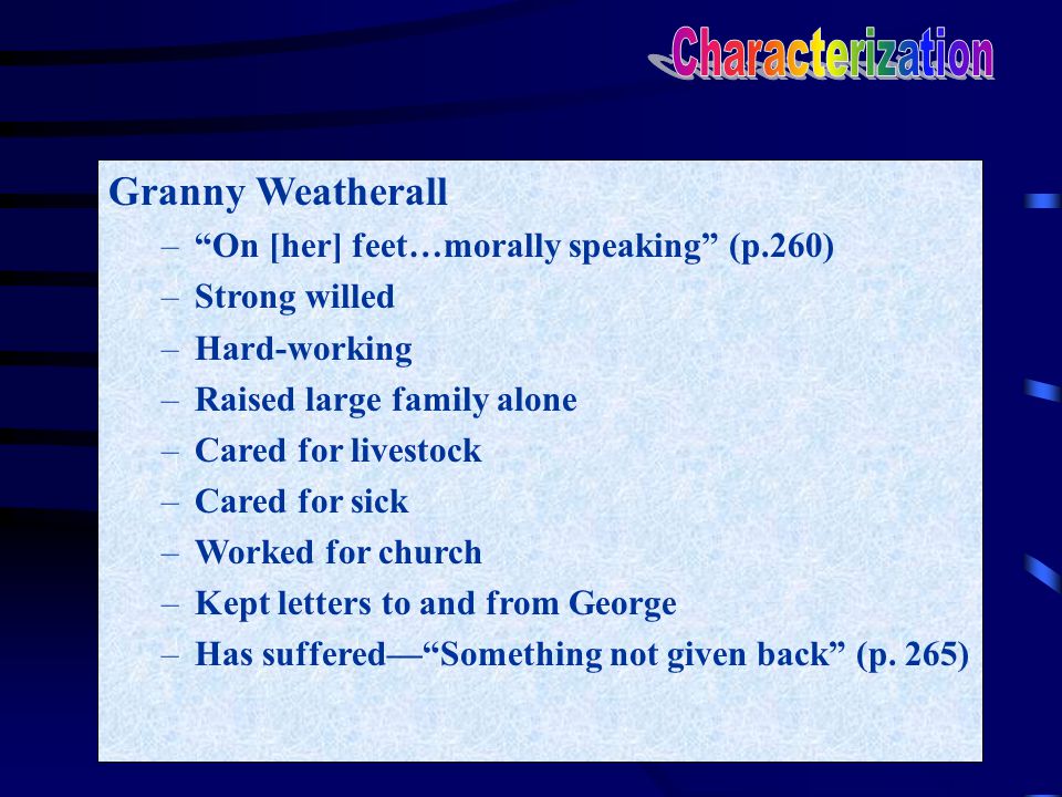 Granny Weatherall Characterization